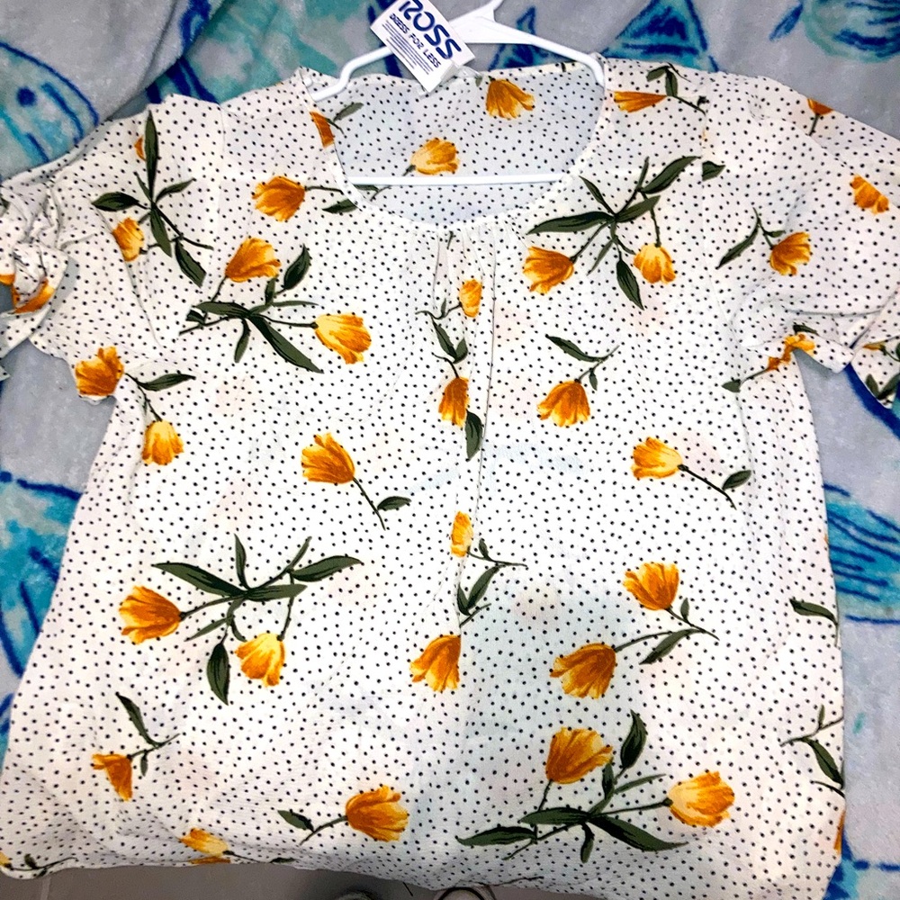 white floral top